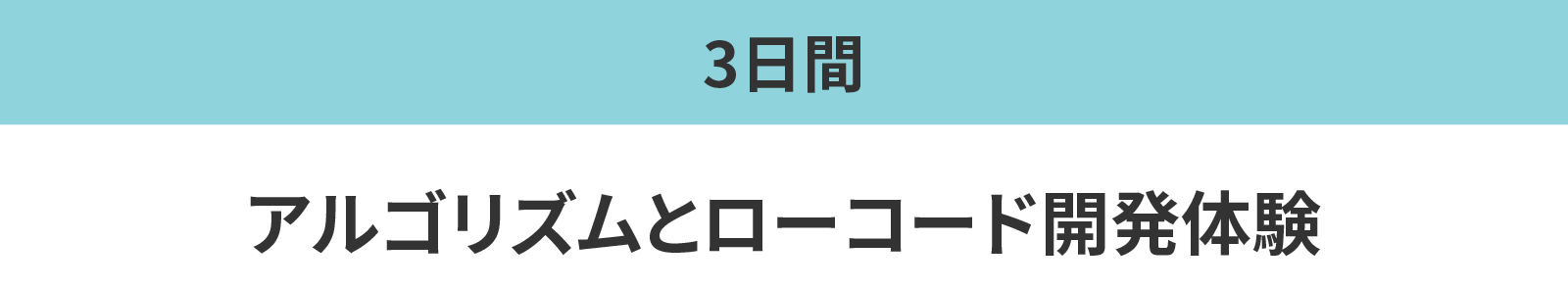 アルゴリズムとローコード開発体験