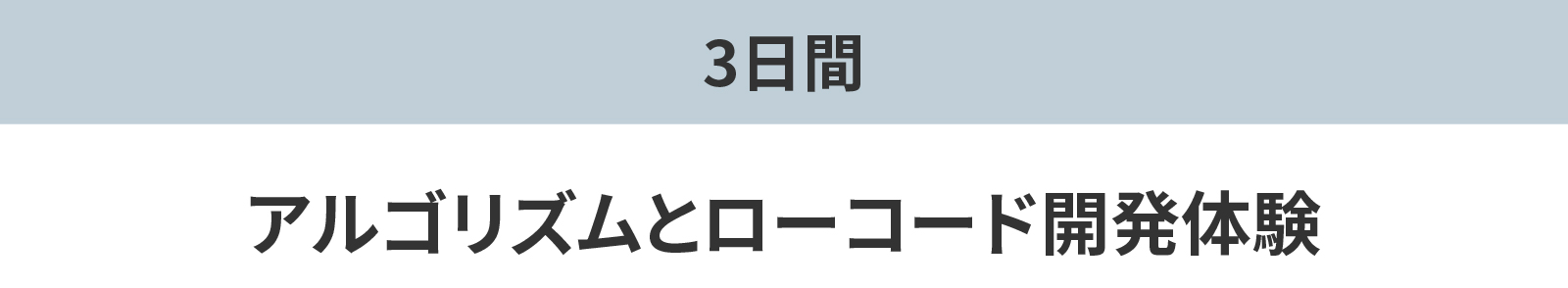 アルゴリズムとローコード開発体験