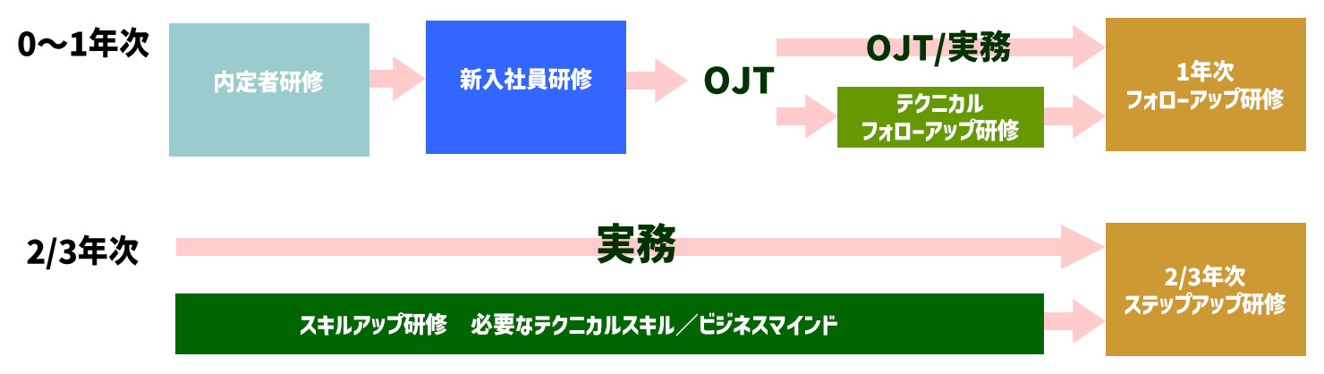 新入社員育成ロードマップ