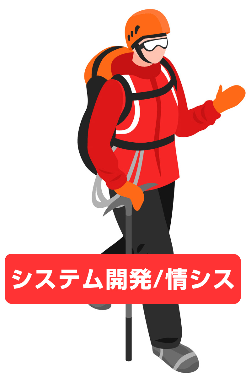 登山している人の絵